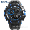 smael hombres LED reloj digital relojes de pulsera dorado electrónico